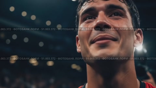 Close-up of athlete crying after winning – emotional victory moment. Стоковое AI-видео, аниматор Гузель Набиуллина / Фотобанк Лори
