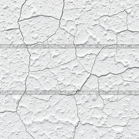 Close up of rough white wall surface with cracks. Стоковое AI-изображение, AI-художник Анастасия / Фотобанк Лори