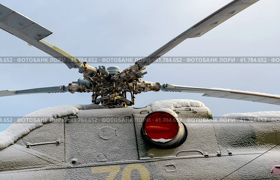 Close-up of the rotor mechanism of a helicopter in frost. Стоковое фото, фотограф Алексей Дмецов / Фотобанк Лори