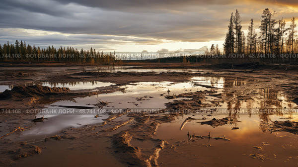 cloudy muddy water ai generated. Стоковое AI-изображение, AI-художник Vectorwin / Фотобанк Лори
