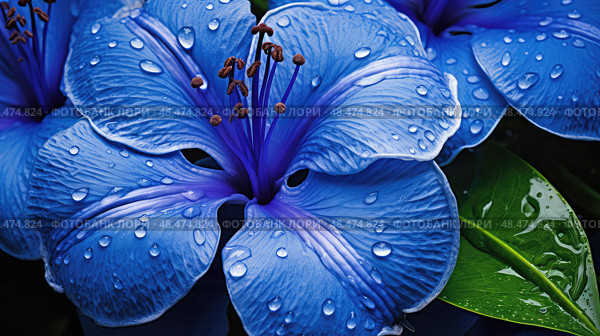 cobalt blue tropical ai generated. Стоковое AI-изображение, AI-художник Vectorwin / Фотобанк Лори