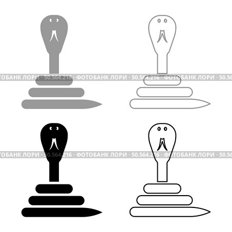 Cobra twisted set icon grey black color vector illustration image simple solid fill outline contour line thin flat style. Cobra twisted set icon grey black color vector illustration image solid fill outline contour line thin flat style. Стоковая иллюстрация, агентство Ingram Publishing / Фотобанк Лори