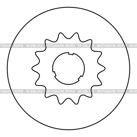 Cogset sprocket bicycle star gear service sprocket cogs wheel with teeth engages with chain icon in circle round black color vector illustration image outline contour line thin style simple. Cogset sprocket bicycle star gear service sprocket cogs wheel with teeth engages with chain icon in circle round black color vector illustration image outline contour line thin style. Стоковая иллюстрация, агентство Ingram Publishing / Фотобанк Лори