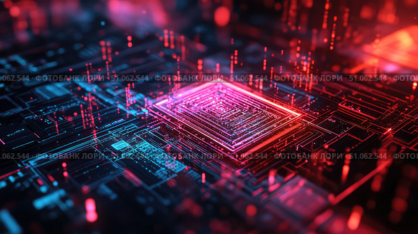coherence pulsating quantum processor ai generated. Стоковое AI-изображение, AI-художник Vectorwin / Фотобанк Лори