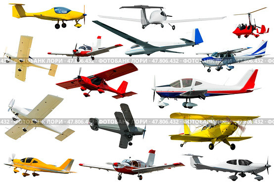 Collage of different modern airplanes. Стоковое фото, фотограф Яков Филимонов / Фотобанк Лори