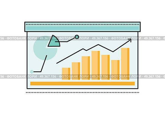 Color Diagram on Whiteboard. Colour diagram on whiteboard. Diagram icon. Concept of online business, commerce statistics, business analysis, business strategy, information. Isolated object on white background. Vector illustration. Стоковая иллюстрация, агентство Ingram Publishing / Фотобанк Лори