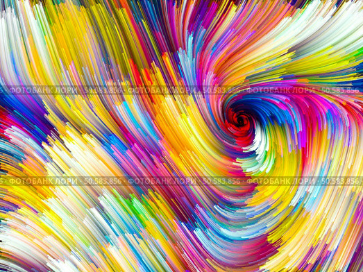 Color Swirl series. Artistic abstraction composed of pattern of swirling color strands on the subject of creativity, imagination and art. Стоковое фото, агентство Ingram Publishing / Фотобанк Лори