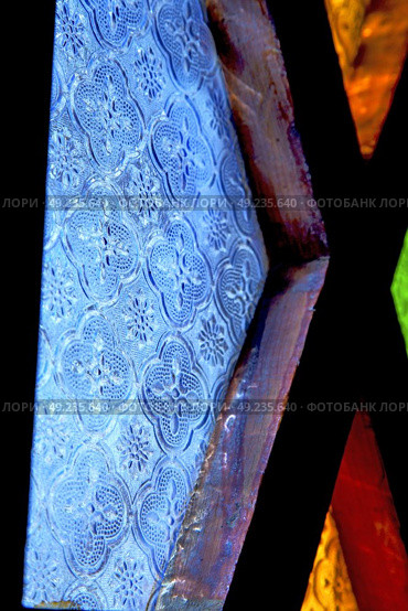 colorated glass and sun in morocco africa window and light. Стоковое фото, агентство Ingram Publishing / Фотобанк Лори