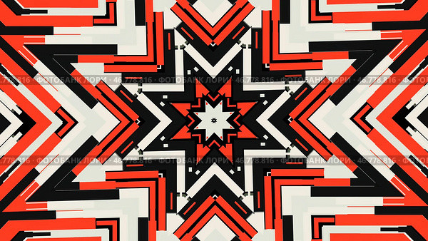 Colorful abstract geometrical kaleidoscope with moving patterns changing their color. Стоковая иллюстрация, иллюстратор David Kashakhi / Фотобанк Лори