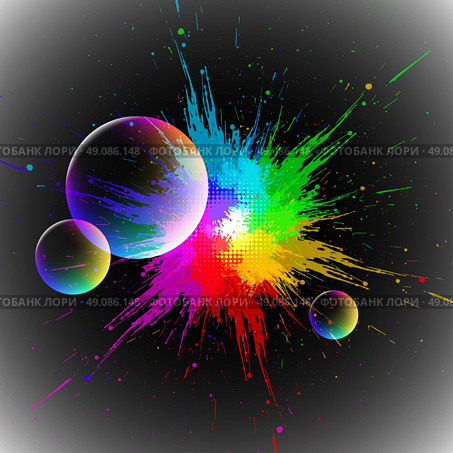 colorful blot, EPS10 with transparency and mesh. Стоковая иллюстрация, агентство Ingram Publishing / Фотобанк Лори