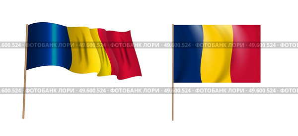 colorful naturalistic waving flag of the Republic of Chad. Vector Illustration. EPS10. colorful naturalistic waving flag of the Republic of Chad. Vector Illustration. Стоковая иллюстрация, агентство Ingram Publishing / Фотобанк Лори