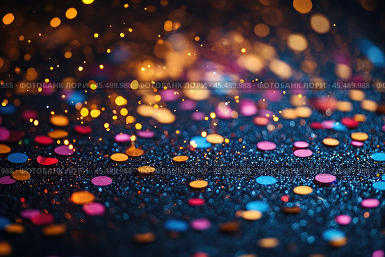 Colorful sparkling. Confetti highlights. Iridescent surface with strobe disco effect. Variable dark background with spectral speckle dispersion. Стоковое AI-изображение, AI-художник Ирина Михайличенко / Фотобанк Лори
