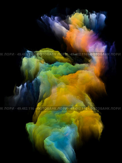 Coloring Space series. Three dimension variegated cloudy formations. Abstraction on the subject of art, imagination, creativity and education. Стоковое фото, агентство Ingram Publishing / Фотобанк Лори