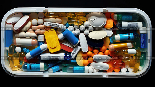 compartments pharmacy box ai generated. Стоковое AI-изображение, AI-художник Vectorwin / Фотобанк Лори