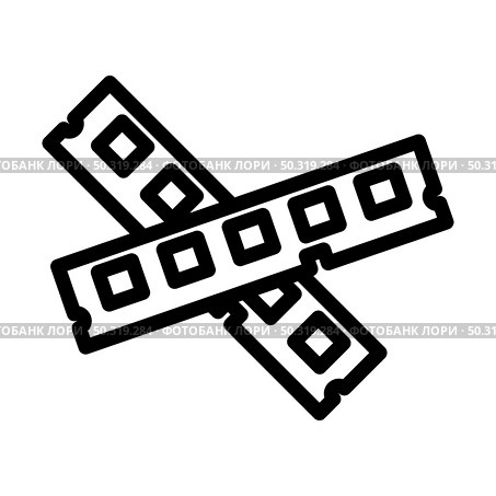 Computer Memory Icon. Editable Bold Outline Design. Vector Illustration. Стоковая иллюстрация, агентство Ingram Publishing / Фотобанк Лори