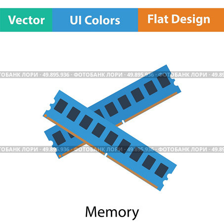 Computer memory icon. Flat color design. Vector illustration. Стоковая иллюстрация, агентство Ingram Publishing / Фотобанк Лори