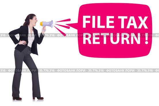 Concept of annual tax return submission. Стоковое фото, фотограф Elnur / Фотобанк Лори