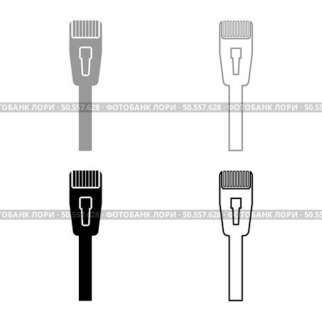 Connector with wire technology ethernet rj45 internet concept cable jack set icon grey black color vector illustration image simple solid fill outline contour line thin flat style. Connector with wire technology ethernet rj45 internet concept cable jack set icon grey black color vector illustration image solid fill outline contour line thin flat style. Стоковая иллюстрация, агентство Ingram Publishing / Фотобанк Лори