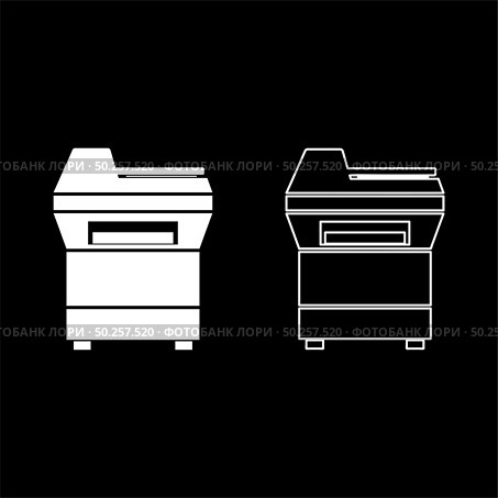 Copy machine Printer copier for office Photocopier Duplicate equipment icon outline set white color vector illustration flat style simple image. Copy machine Printer copier for office Photocopier Duplicate equipment icon outline set white color vector illustration flat style image. Стоковая иллюстрация, агентство Ingram Publishing / Фотобанк Лори