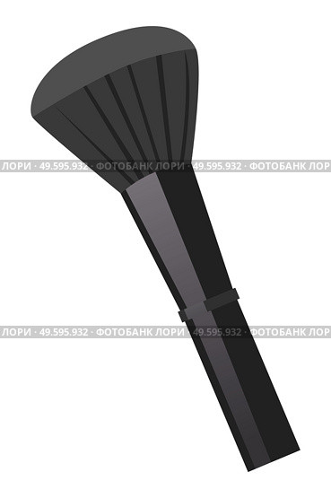 Cosmetic brush icon. Make up brush applicator for crumbled face makeup powder blusher isolated on white background. Black clean professional makeup brush. Cosmetic accessory for fashion look. Cosmetic brush icon. Make up brush applicator for crumbled face makeup powder blusher on white. Стоковая иллюстрация, агентство Ingram Publishing / Фотобанк Лори