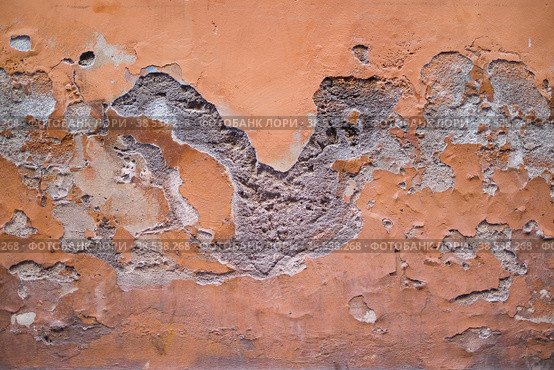 Cracked paint on an old wall (isolated background) Стоковое фото, фотограф Елена  Попкова / Фотобанк Лори