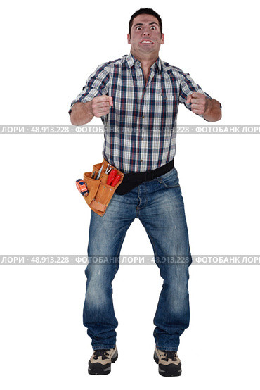craftsman looking furious. Стоковое фото, агентство Ingram Publishing / Фотобанк Лори