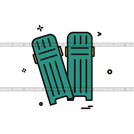 Cricket pads protection safety icon vector design. Стоковая иллюстрация, агентство Ingram Publishing / Фотобанк Лори