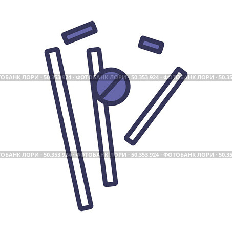 Cricket Wicket Icon. Editable Bold Outline With Color Fill Design. Vector Illustration. Стоковая иллюстрация, агентство Ingram Publishing / Фотобанк Лори
