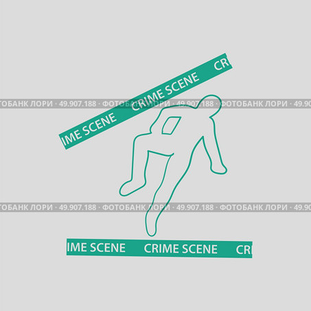 Crime scene icon. Gray background with green. Vector illustration. Стоковая иллюстрация, агентство Ingram Publishing / Фотобанк Лори