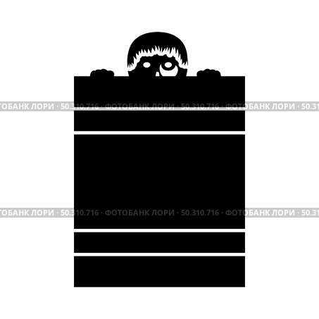 Criminal Peeping From Fence Icon. Black Glyph Design. Vector Illustration. Стоковая иллюстрация, агентство Ingram Publishing / Фотобанк Лори
