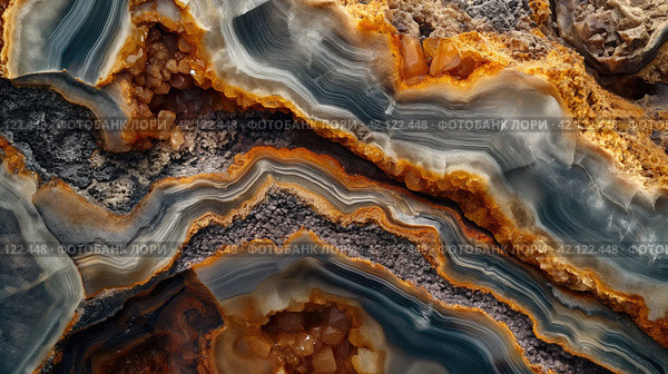 Cross-section of the earth's crust with diamond deposits. Стоковое AI-изображение, AI-художник Кирилл Черезов / Фотобанк Лори