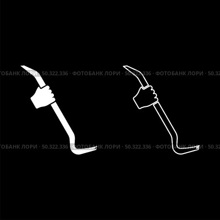 Crowbar in hand holding tool use Arm using Multifunctional utility bar icon white color vector illustration flat style simple image set. Crowbar in hand holding tool use Arm using Multifunctional utility bar icon white color vector illustration flat style image set. Стоковая иллюстрация, агентство Ingram Publishing / Фотобанк Лори