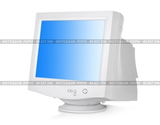 CRT monitor isolated on a white background. Стоковое фото, агентство Ingram Publishing / Фотобанк Лори