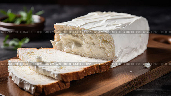 crumbly cream cheese texture ai generated. Стоковое AI-изображение, AI-художник Vectorwin / Фотобанк Лори