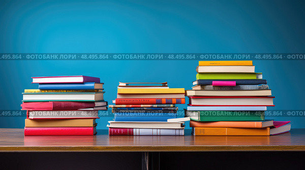 curriculum school books ai generated. Стоковое AI-изображение, AI-художник Vectorwin / Фотобанк Лори