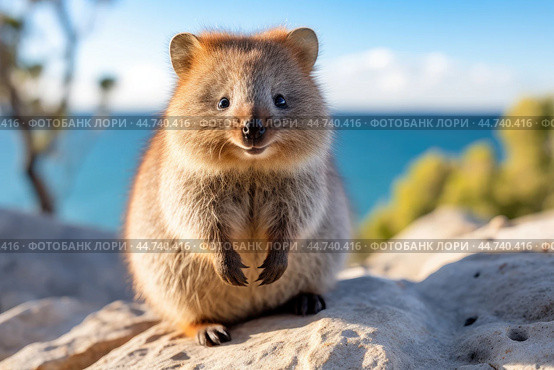 Cute Quokka in the wild. Стоковое AI-изображение, AI-художник Veniamin Kraskov / Фотобанк Лори