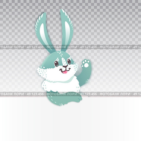 Cute rabbit cartoon waving hand. Vector illustration grouped and layered easy editing with banner for your text. Cute rabbit cartoon waving hand. Vector illustration grouped and layered easy editing with banner for your text. Стоковая иллюстрация, агентство Ingram Publishing / Фотобанк Лори