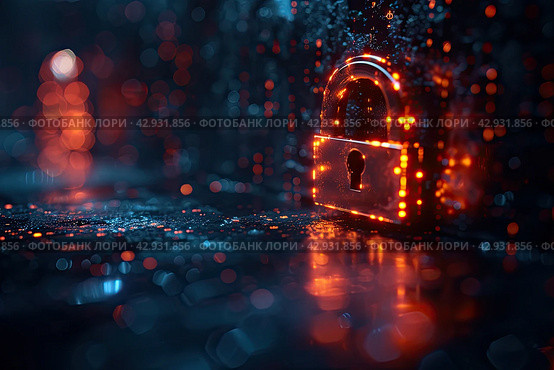 Cybersecurity and information or network protection. Future cyber technology web services for business and internet project. Стоковое AI-изображение, AI-художник Ирина Михайличенко / Фотобанк Лори