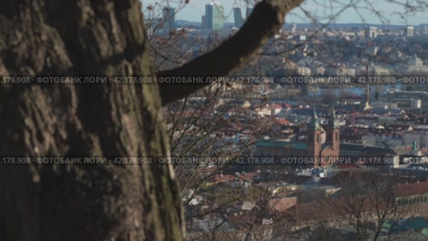 Czech Republic, Prague. City exterior from a height. Стоковое видео, видеограф Даниил Хабаров / Фотобанк Лори