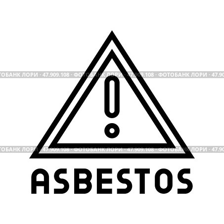 danger asbestos line icon vector illustration. Стоковая иллюстрация, иллюстратор Vectorwin / Фотобанк Лори