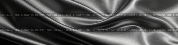 Dark Silver satin fabric texture with soft folds for luxury banner, elegant background for fashion design, advertising, glamor, cosmetics, spa or branding. Стоковое AI-изображение, AI-художник Павел Муравьев / Фотобанк Лори