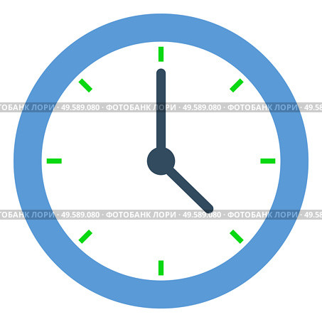 Deadline clock vector, isolated icon of timer with hands and numbers. Time management and organization, hours and minutes, alarm for projects flat style. Five 5 clock. Clock Time Management Minimalistic Watch Deadline. Стоковая иллюстрация, агентство Ingram Publishing / Фотобанк Лори