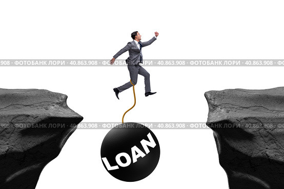 Debt and loan concept with businessman. Стоковое фото, фотограф Elnur / Фотобанк Лори