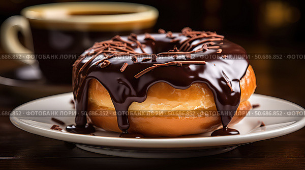 decadence unhealthy donut food background ai generated. Стоковое AI-изображение, AI-художник Vectorwin / Фотобанк Лори