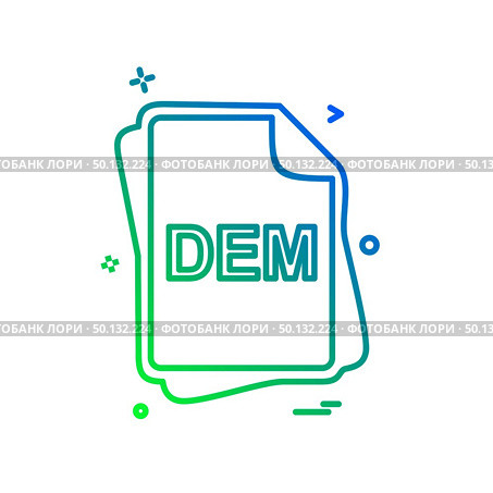 DEM file type icon design vector. Стоковая иллюстрация, агентство Ingram Publishing / Фотобанк Лори