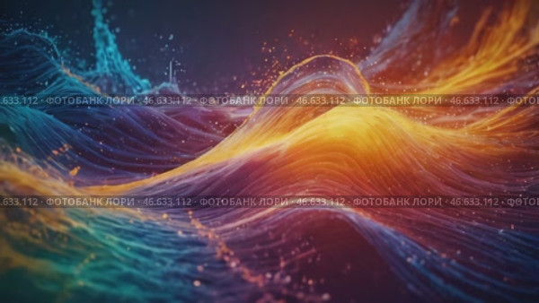 design background Vibrant waves of colour dance across the digital landscape in a stunning light show. Стоковое AI-видео, аниматор Оксана Медведева / Фотобанк Лори