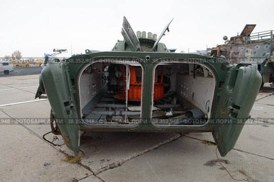 Destroyed in the war Ukrainian armored personnel carrier.2022-11-04. Редакционное фото, фотограф Александр Перепелицын / Фотобанк Лори