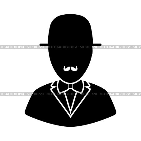 Detective Icon. Black Glyph Design. Vector Illustration. Стоковая иллюстрация, агентство Ingram Publishing / Фотобанк Лори