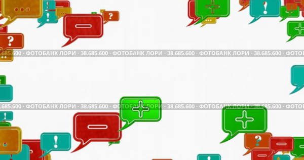 Диалоговые окна. Вопросы, ответы, сообщения в движении на белом фоне. Стоковая анимация, аниматор WalDeMarus / Фотобанк Лори