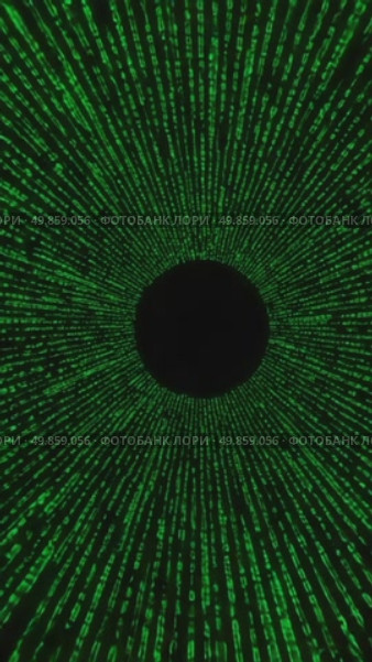 Digital matrix pattern with green binary code on black background. Стоковое AI-видео, аниматор KATERINA AI / Фотобанк Лори